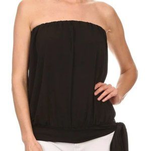 Black Ariella Strapless Blouse Small